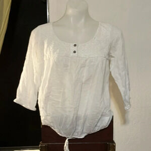 🌈 Nine West Vintage America 100% cotton top drawstring waist size Small